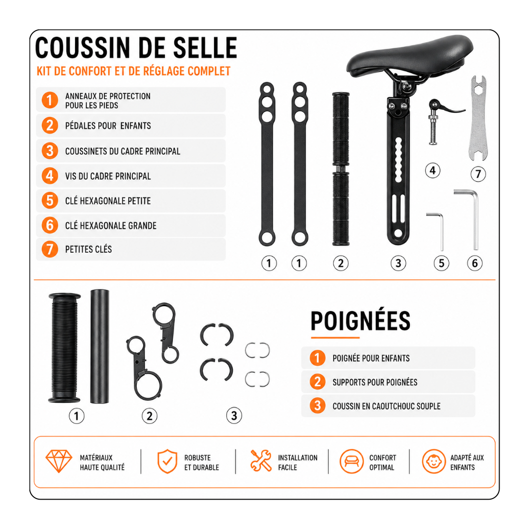 AeroBikePro CO-PILOTE™ – Le Siège Vélo Enfant Conçu Pour Vos Aventures